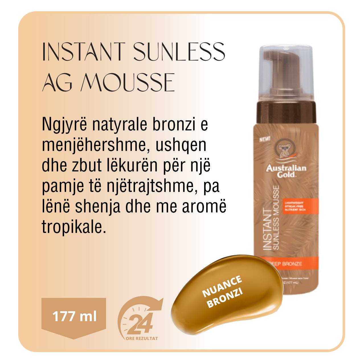 INSTANT SUNLESS AG MOUSSE 177ML